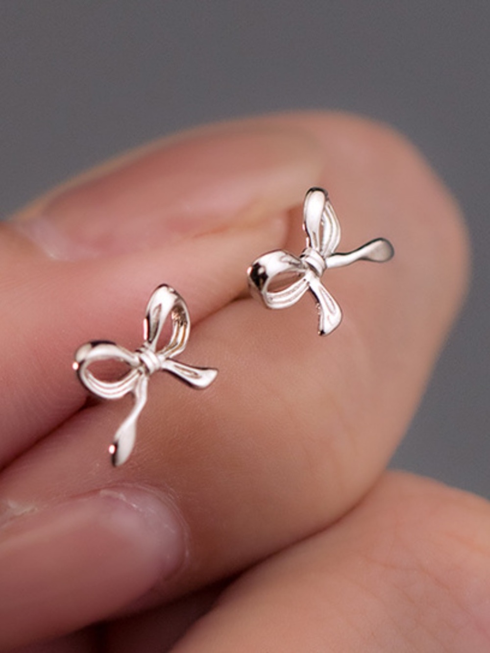 NWT Coquette Bow Ribbon Earrings Sterling Silver | Pretty Girly Present Gift Her